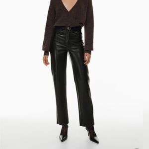 Aritzia Wilfred Melina Pant Black Leather 4